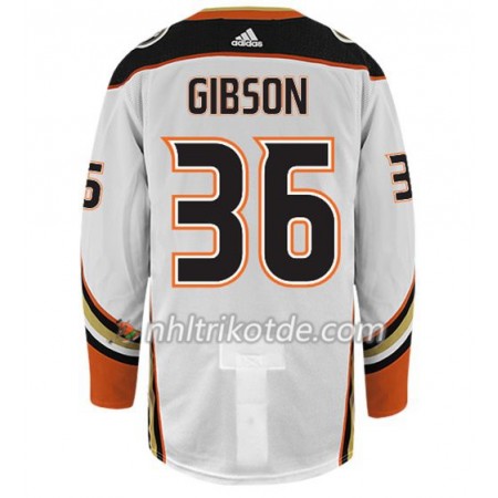 Anaheim Ducks Trikot JOHN GIBSON 36 Adidas Weiß Authentic - Herren